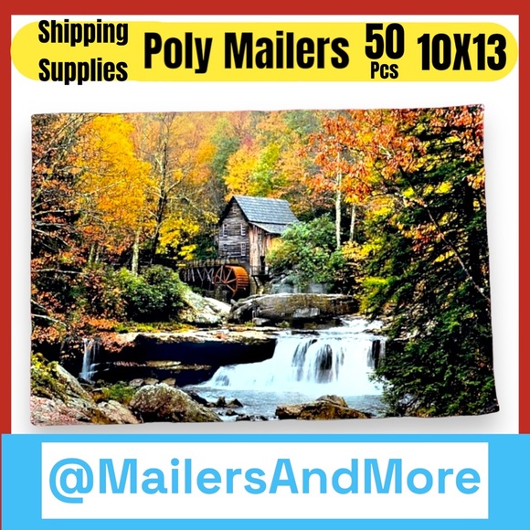 Mailers And More Other - 50 10X13 Poly Mailers Glade Creek Grist Mill Autumn, Shipping PRICE IS FIRM Fall